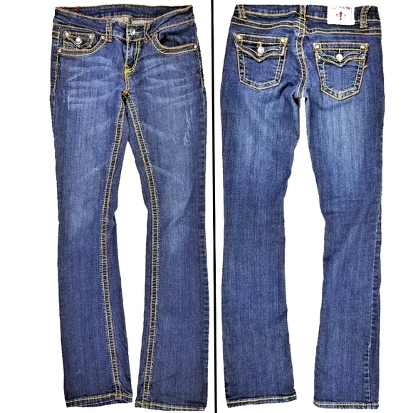 Miss Chic Jeans Denim - Miss Chic Jeans Low-Rise Flap Pockets Bling Size 3